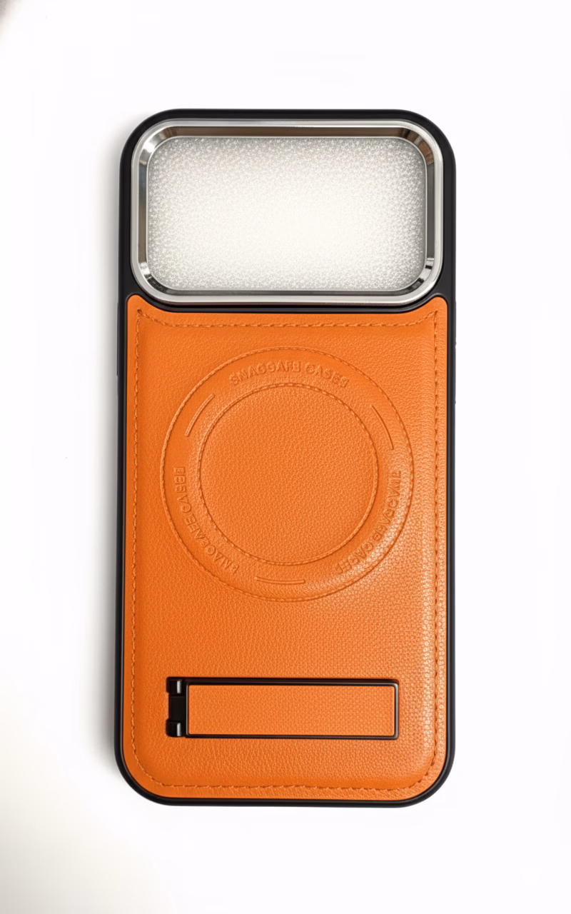 iPhone 17 Pro Max - LeatherStand MagCase - Orange